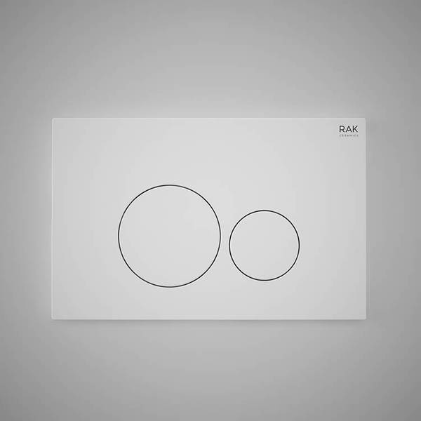 RAK Round Dual Flush Plate - Matt White